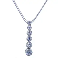 BE YOU - Cadena y colgante plata rodinada con circones