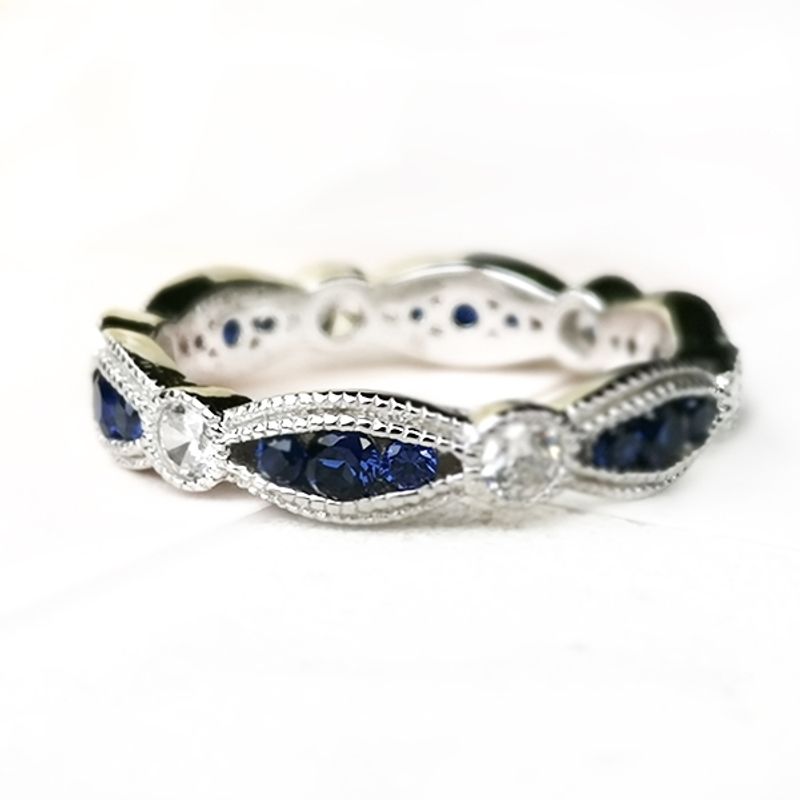 BE YOU - Anillo plata rodinado circones y spinel