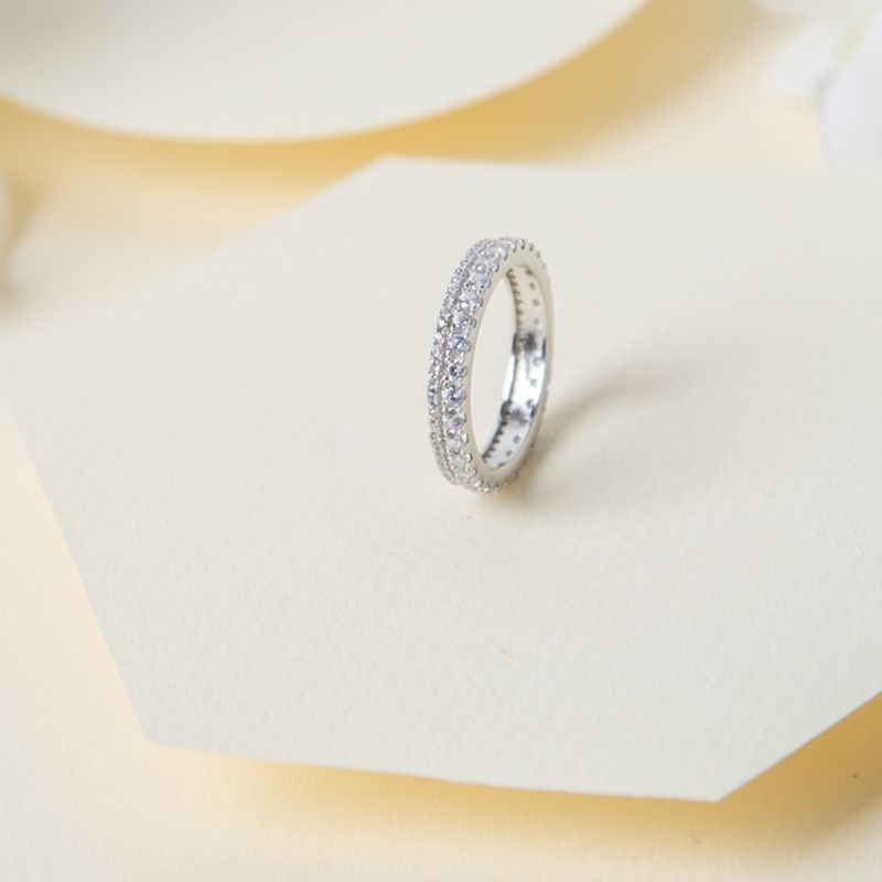 BE YOU - Anillo plata rodinado y circones