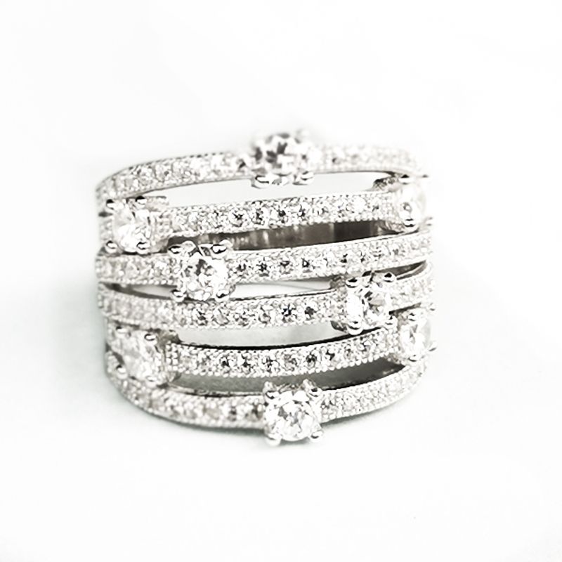 BE YOU - Anillo plata rodinado y circones