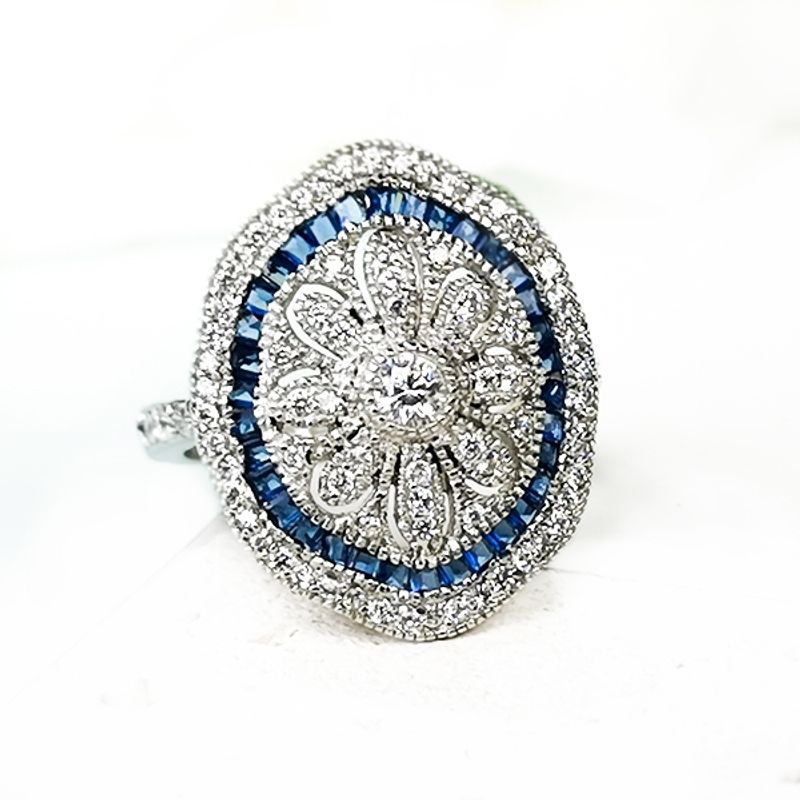 BE YOU - Anillo plata rodinado con circones y spinel