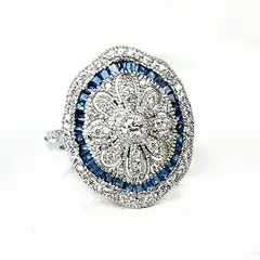 BE YOU - Anillo plata rodinado con circones y spinel