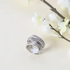 BE YOU - Anillo plata rodinado y circones