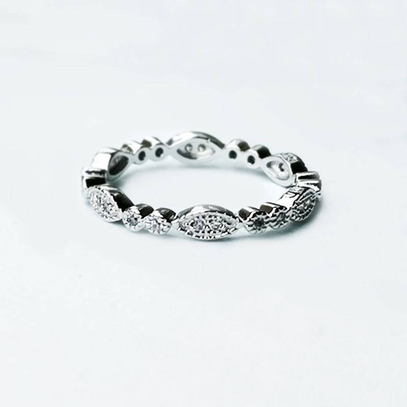 BE YOU - Anillo plata rodinado y circones
