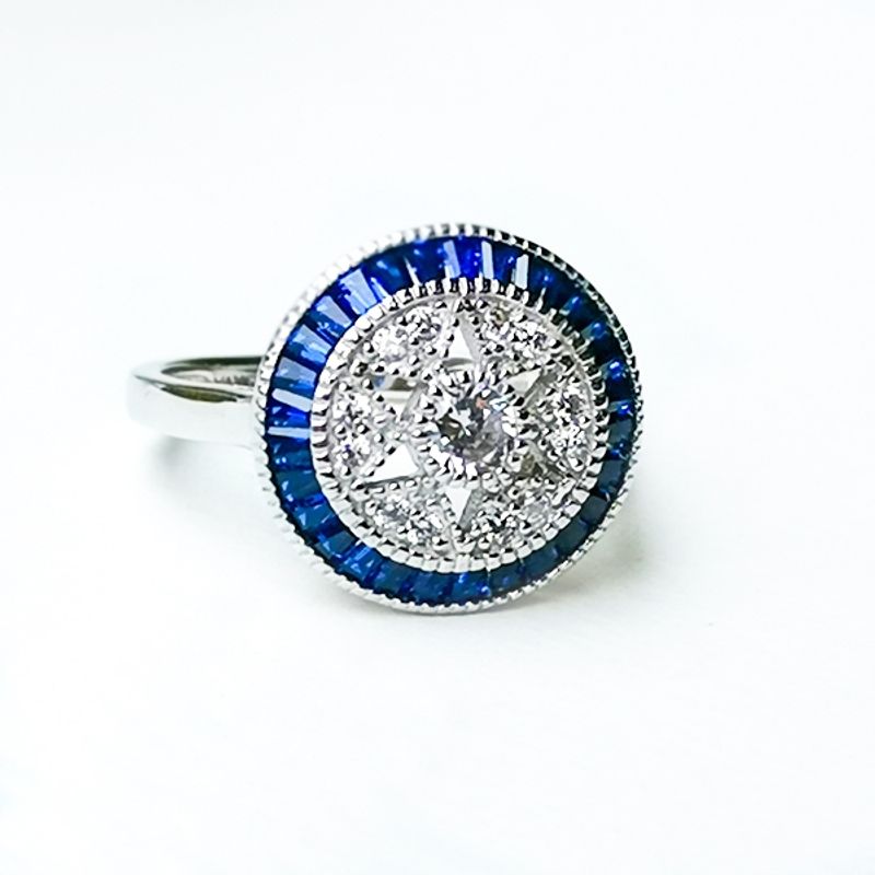 BE YOU - Anillo plata rodinado con circones y spinel