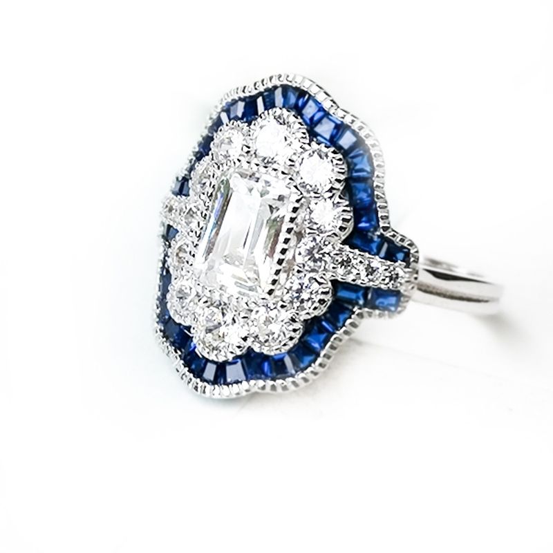 BE YOU - Anillo plata rodinado con circones y spinel