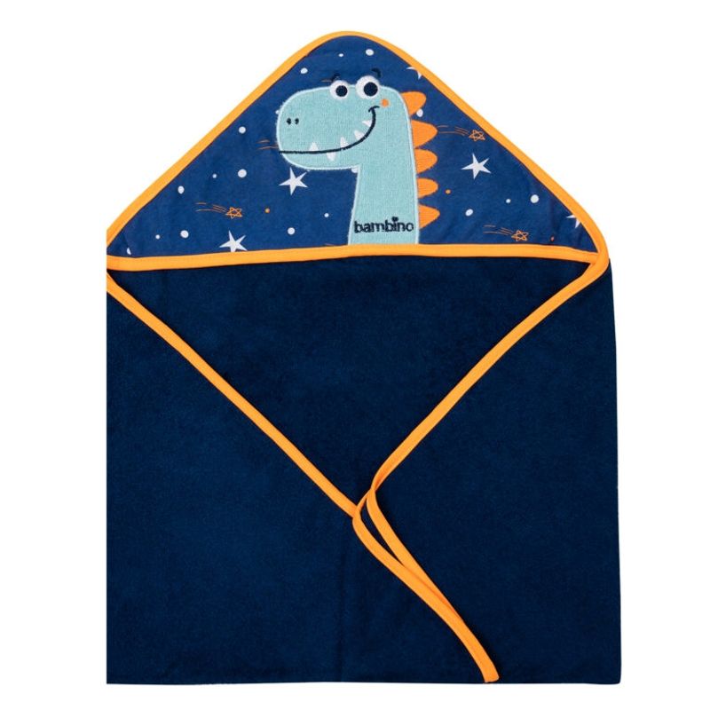 BAMBINO - Toalla con capucha para bebé azul dinosaurio