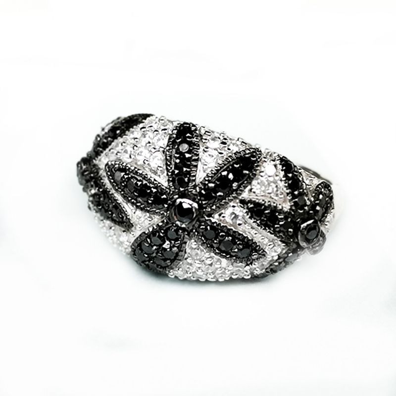 BE YOU - Anillo plata rodinado circones y cristales