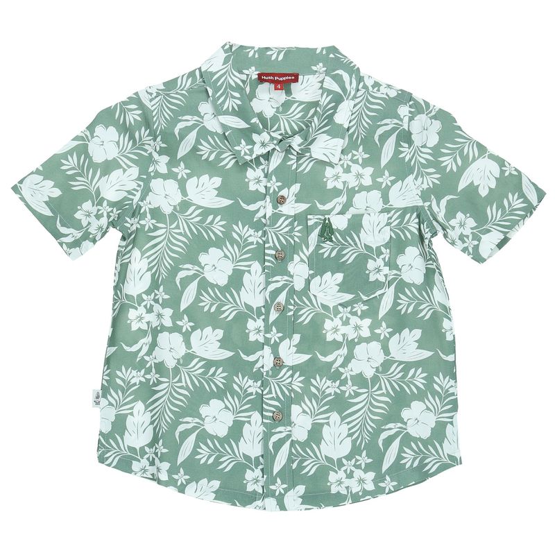 HUSH PUPPIES - Camisa M/C Niño Guayabera Verde HUSH PUPPIES