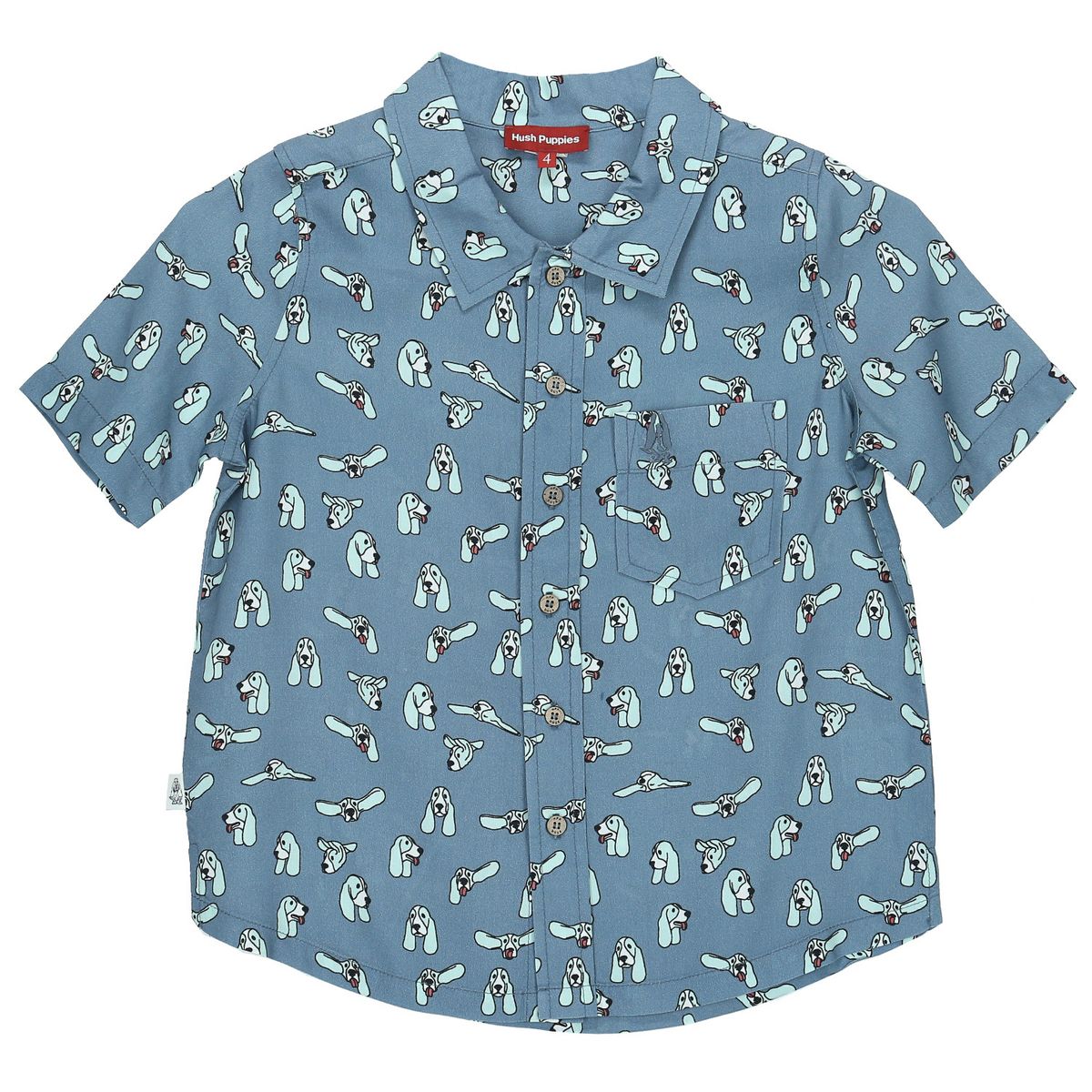 HUSH PUPPIES - Camisa M/C Niño Guayabera Azul HUSH PUPPIES