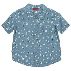 HUSH PUPPIES - Camisa M/C Niño Guayabera Azul