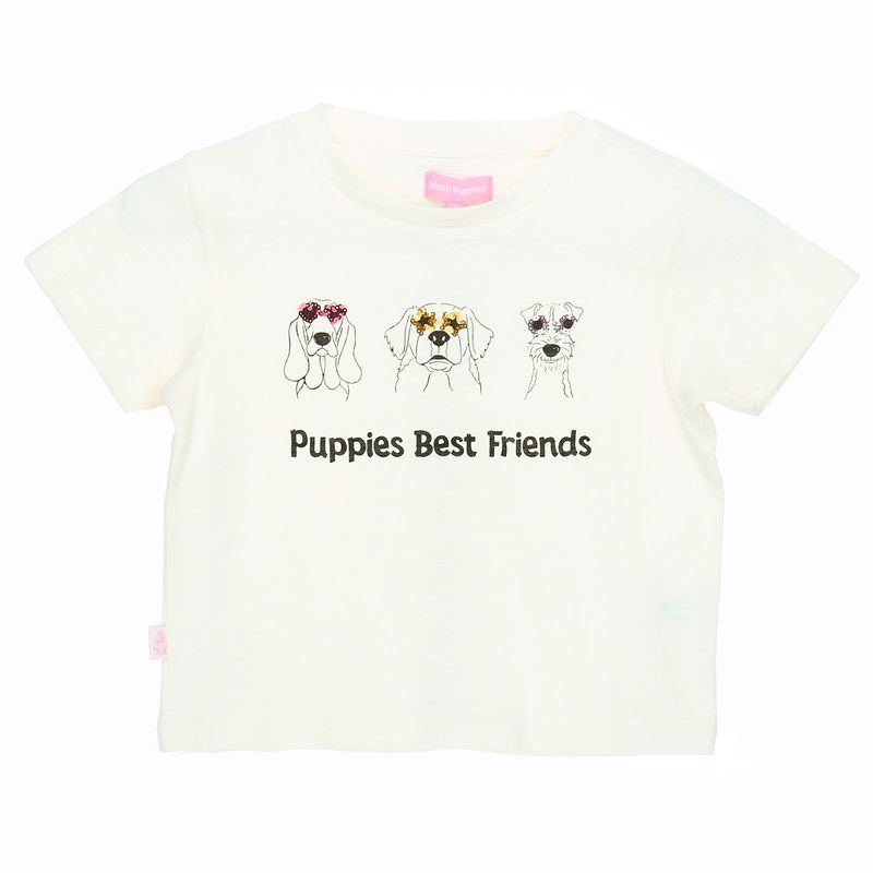 HUSH PUPPIES - Polera M/C Niña Friends Blanco HUSH PUPPIES