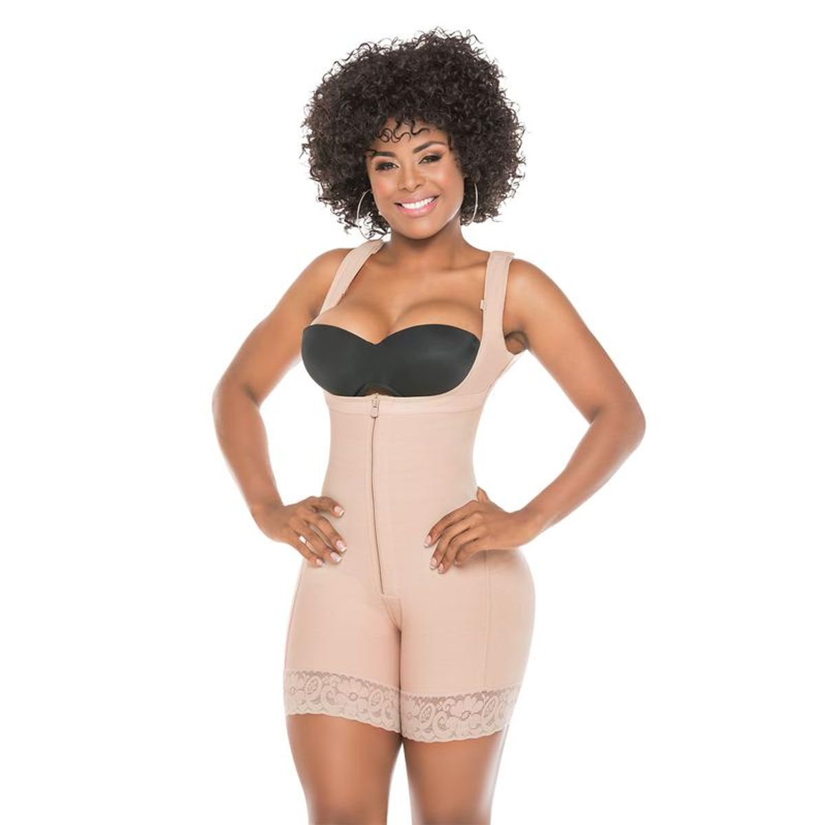 FAJAS SALOME - Faja Colombiana Lipoescultura Short Con Huecos Manga Sisa 518-2 Fajas Salome