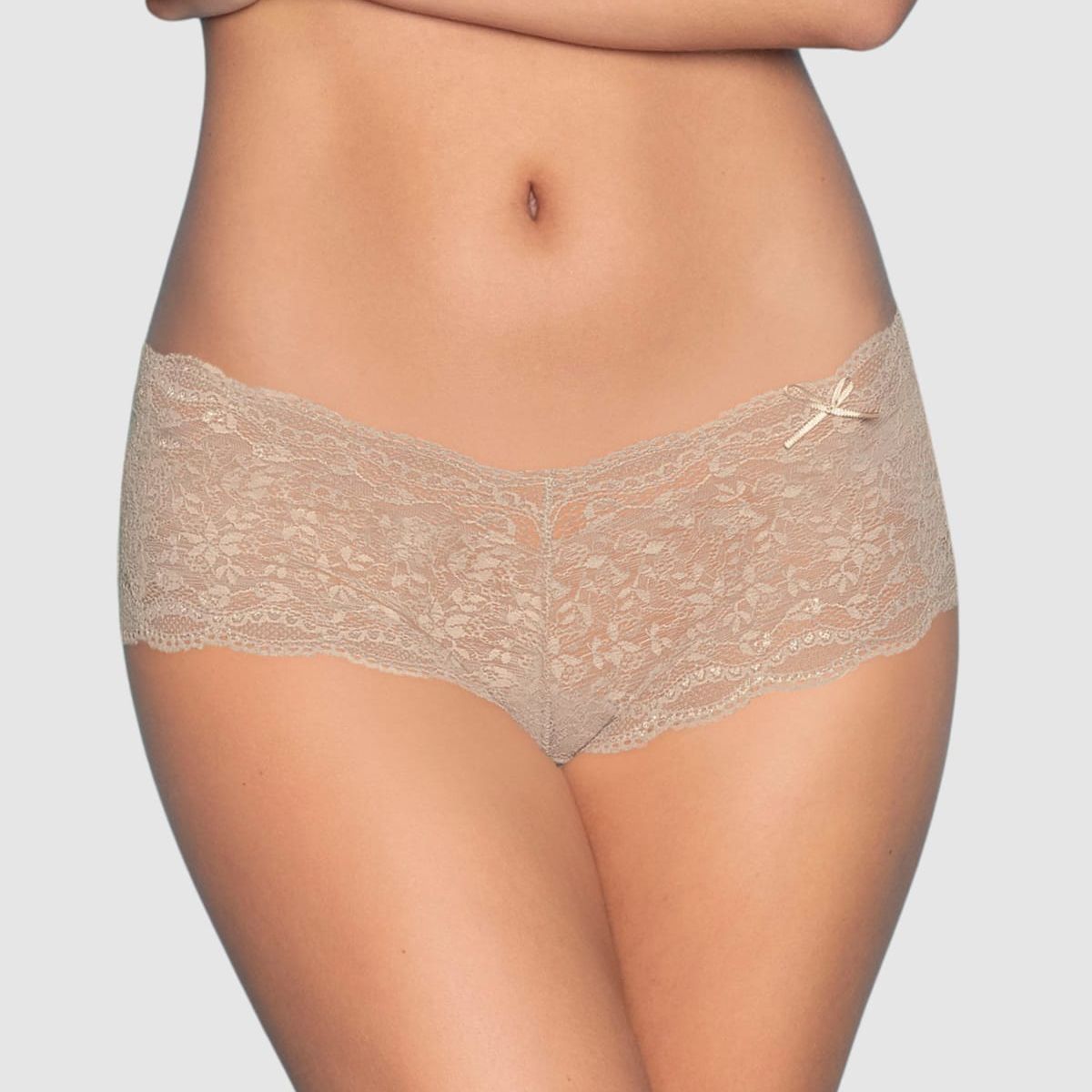 LEONISA - Calzón pantaleta en encaje y refuerzo en algodón 72264 Café