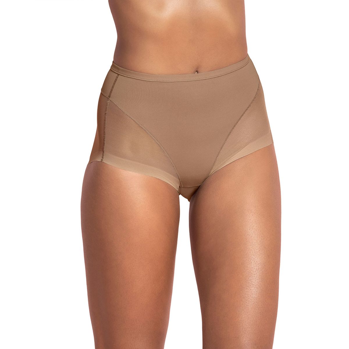 LEONISA - Leonisa Calzón clásico invisible con tul 012657 Café Medio
