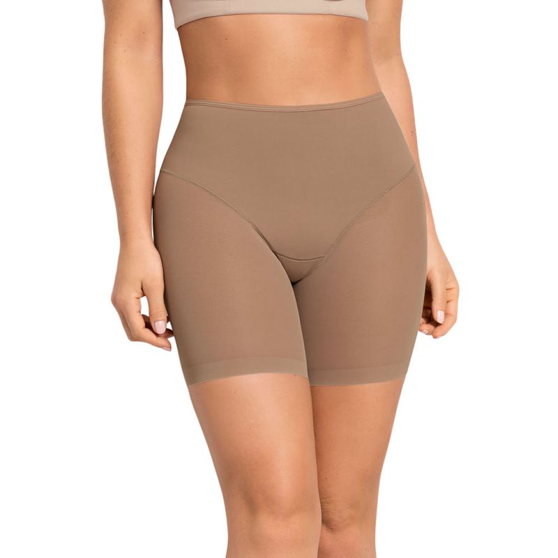 LEONISA - Calzón faja invisible de control efecto colaless 012769 Café Medio