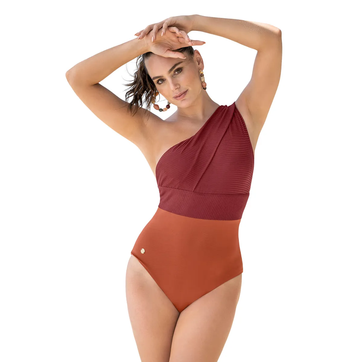 LEONISA - Swimwear 19A088 Entero Control Café