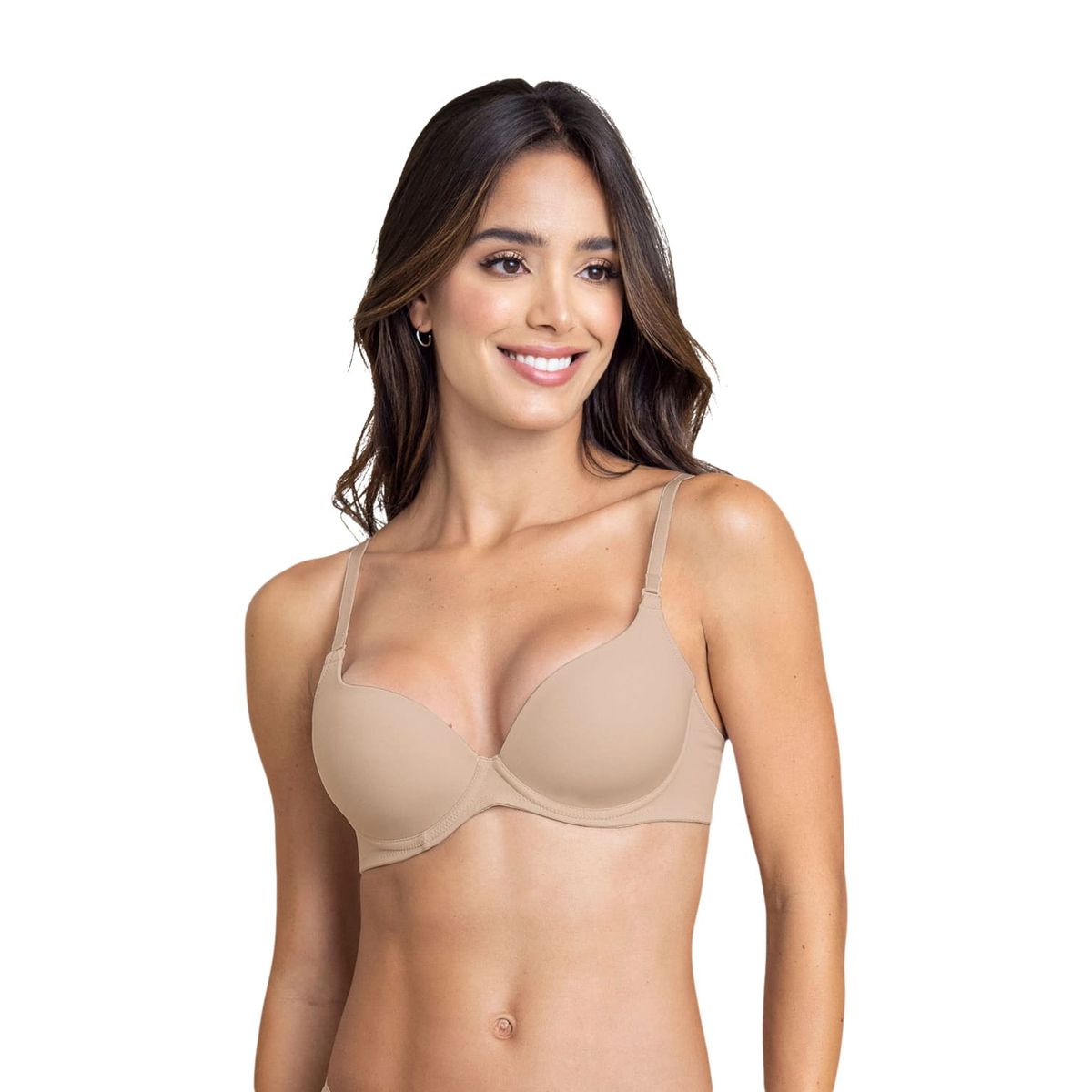 LEONISA - Sostén de realce suave con breteles multiusos 71261 Café Claro