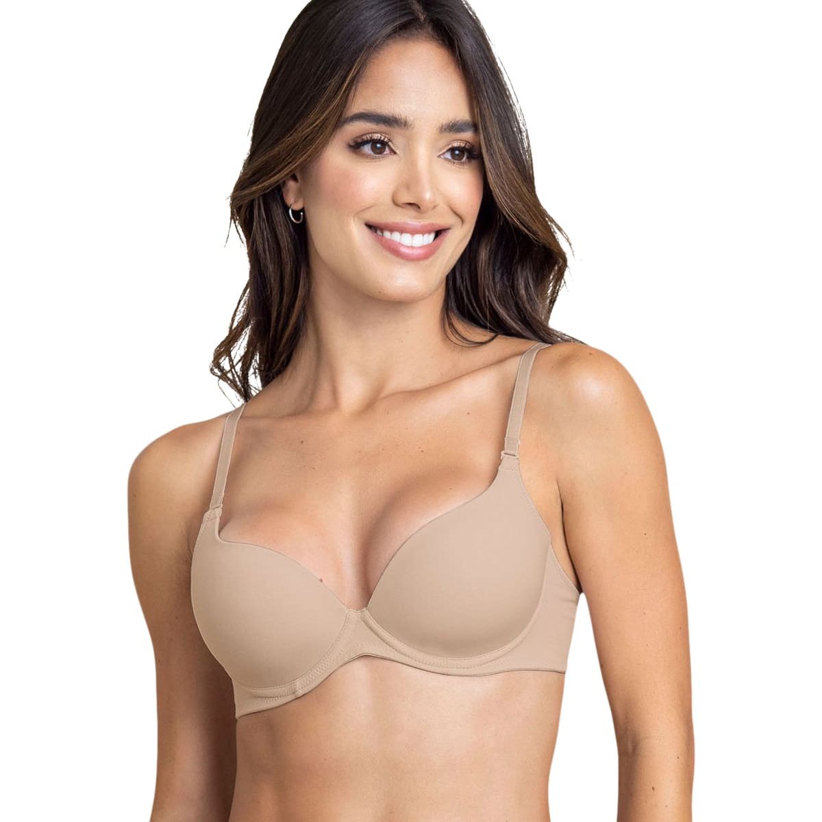 LEONISA - Sostén de realce suave con breteles multiusos 71261 Café Claro