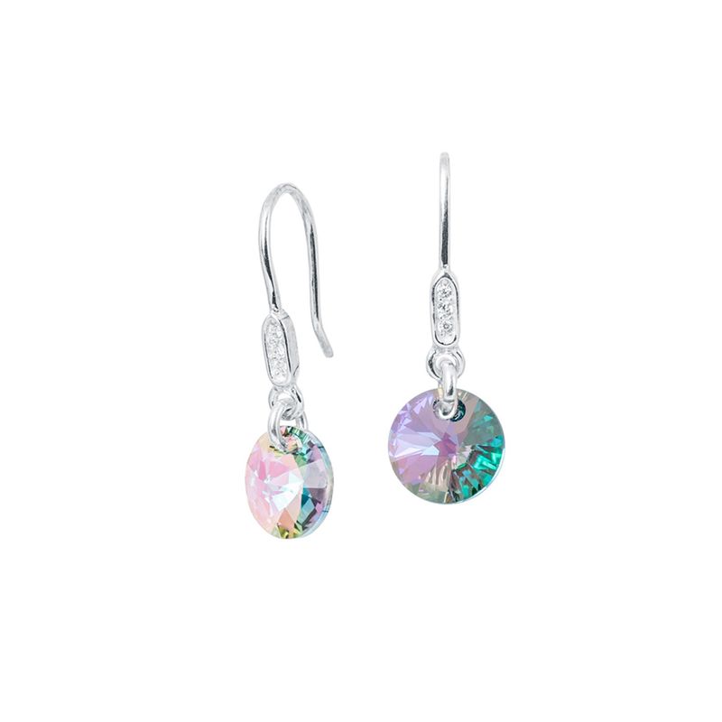 JOYAS MONTERO - Aros Punto De Luz Circon Plata 925 y Cristal Genuino Paradise Shine