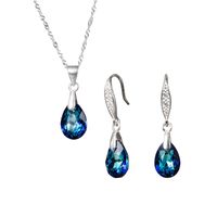 Conjunto Milan Plata 925 creado con cristales de Swarovski® Bermuda Blue