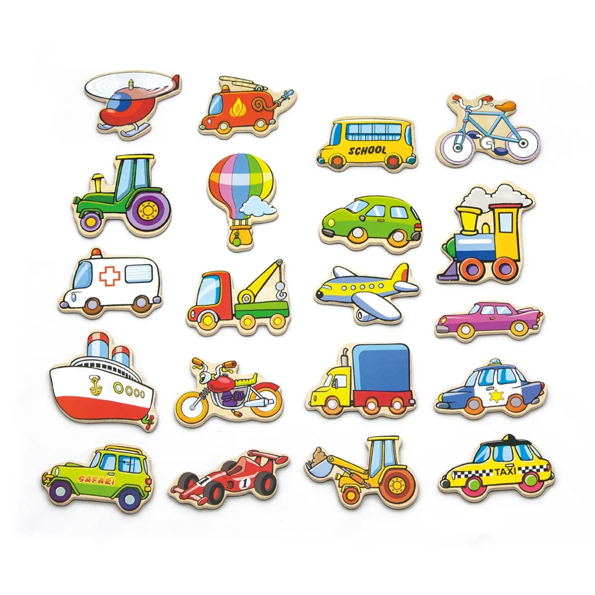 VIGA - Juguete Madera Vehiculos Magneticos 20 pz