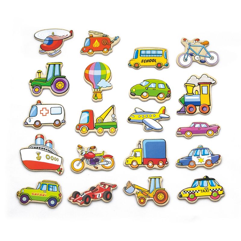 VIGA - Juguete Madera Vehiculos Magneticos 20 pz