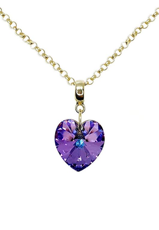Collar Gran Romance Gold 24K creado con cristales de Swarovski Vitral Light Violeta TALLA UNICA