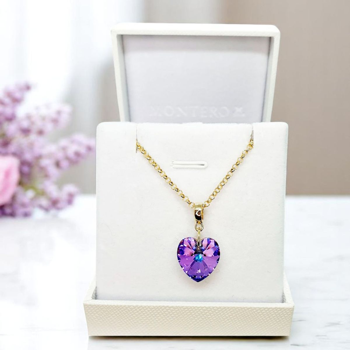 JOYAS MONTERO - Collar Gran Romance Gold 24K  creado con cristales de Swarovski® Vitral Light