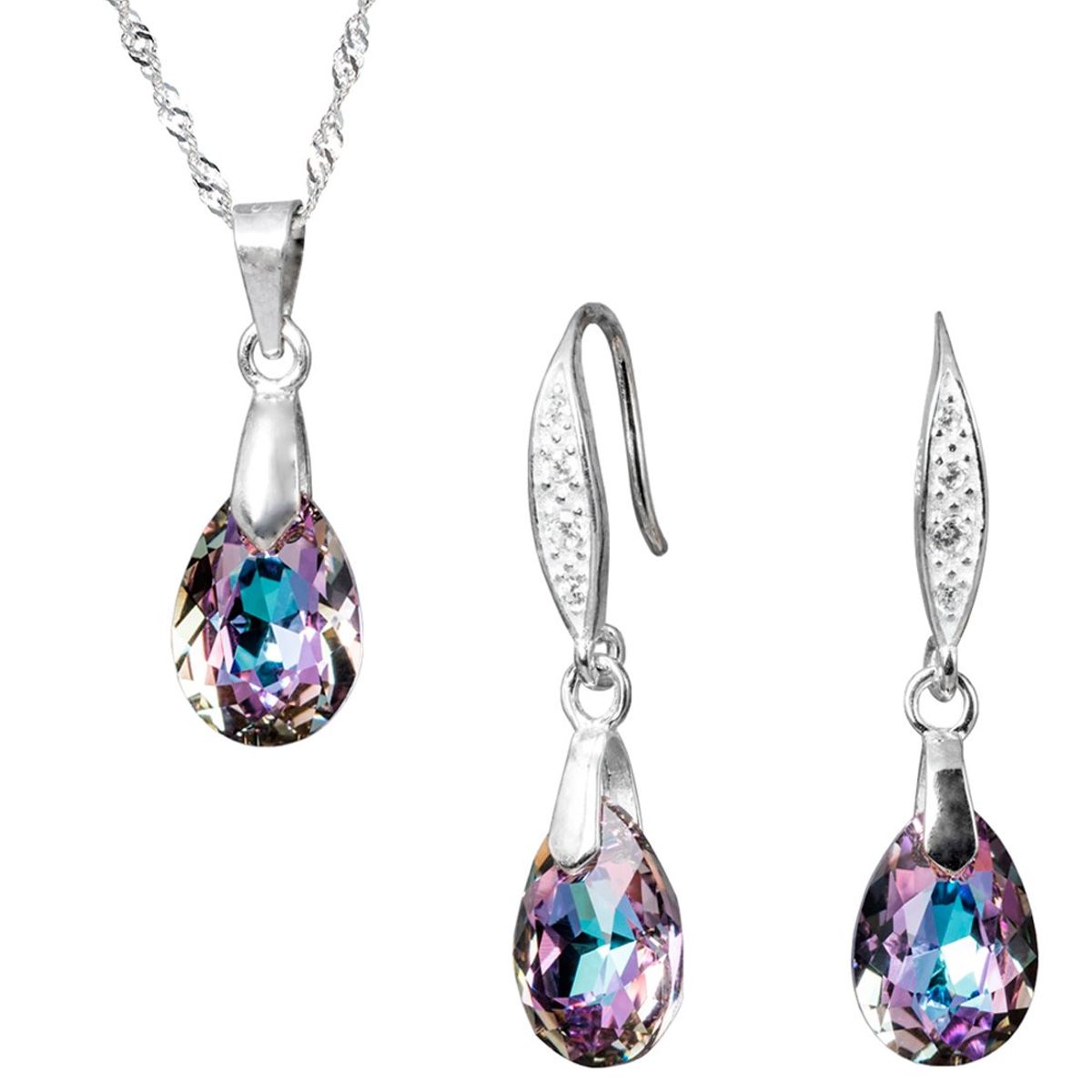 JOYAS MONTERO - Conjunto Milan Plata 925 creado con cristales de Swarovski® Vitral Light