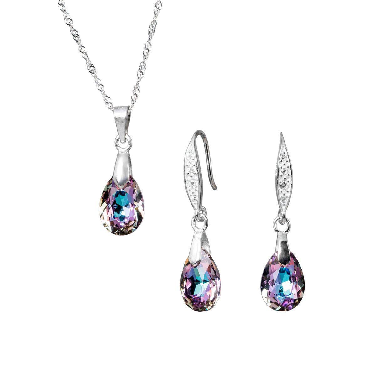 JOYAS MONTERO - Conjunto Milan Plata 925 creado con cristales de Swarovski® Vitral Light