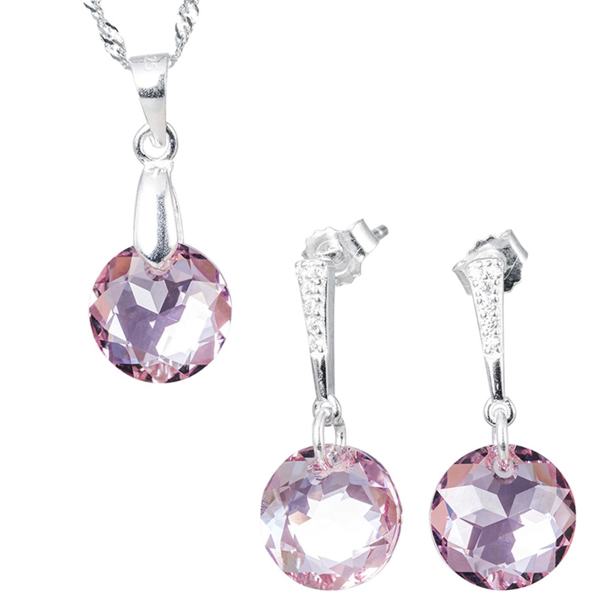 JOYAS MONTERO - Conjunto Gracia Plata 925 creado con cristales de Swarovski® Light Rose