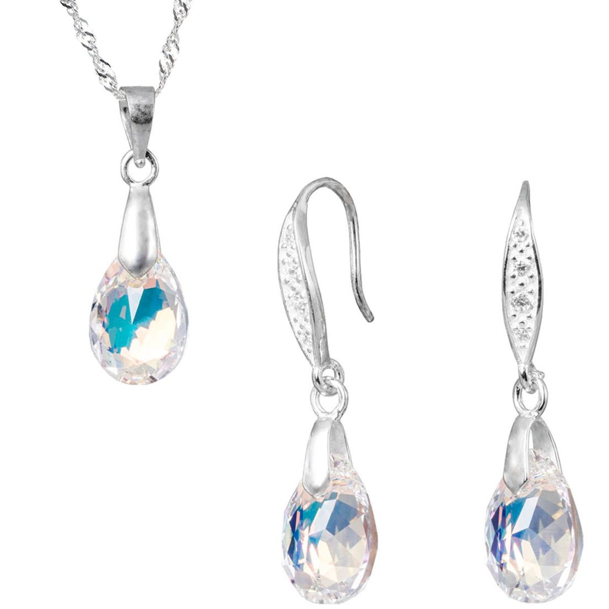 JOYAS MONTERO - Conjunto Milan Plata 925 creado con cristales de Swarovski® Aurora Boreal