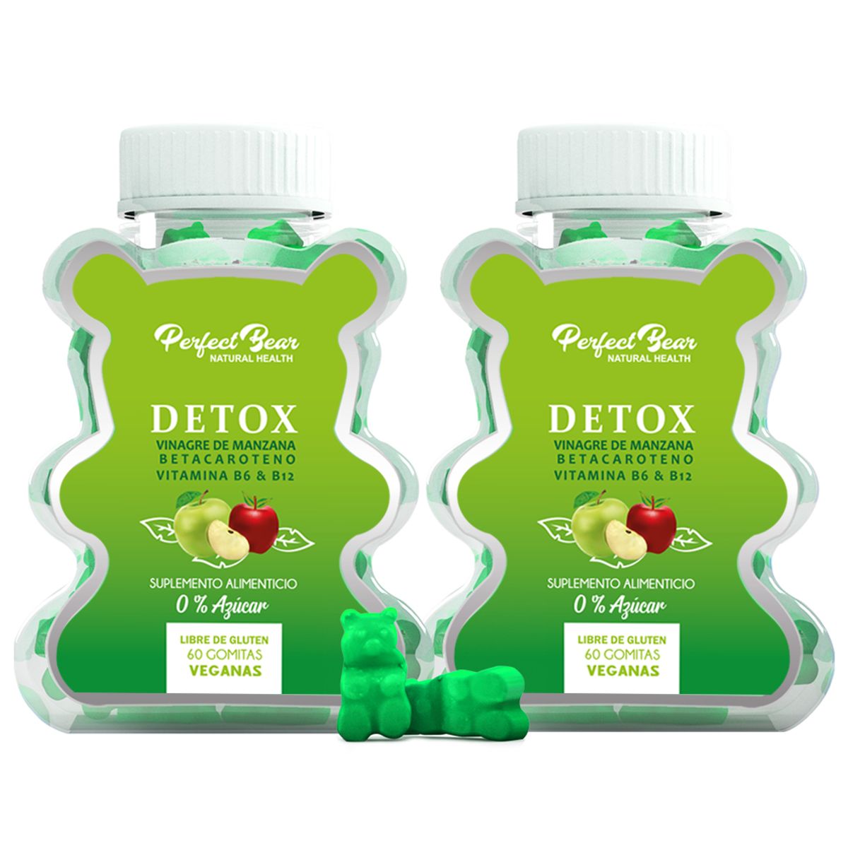 Perfect Bear - Vinagre De Manzana Detox- Vitamina B6 Y B12 - 2 meses