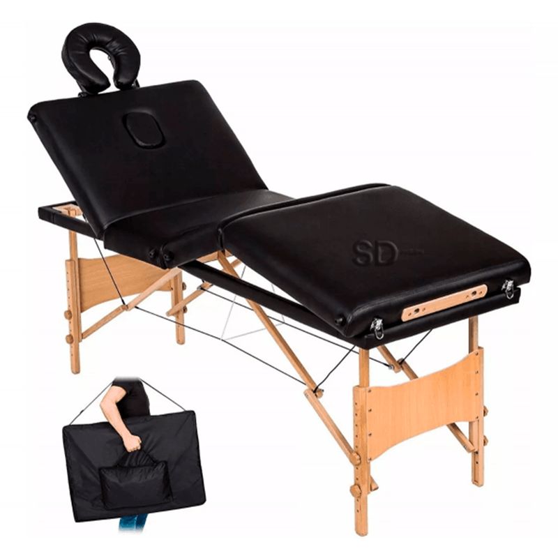 SDFIT - Camilla Madera 4 Secciones  – Masajes Sd-fd095b Negro