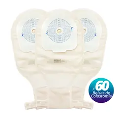WELLAND MEDICAL - 60x Bolsas De Colostomía Placa Recortable con Filtro Olor y Gases