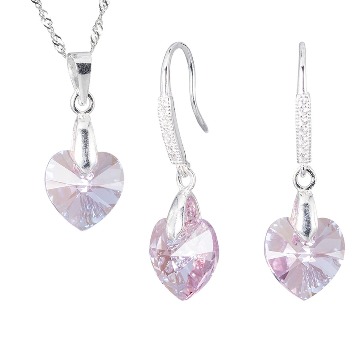 JOYAS MONTERO - Conjunto Romance Plata 925 creado con cristales de Swarovski® Light Rose
