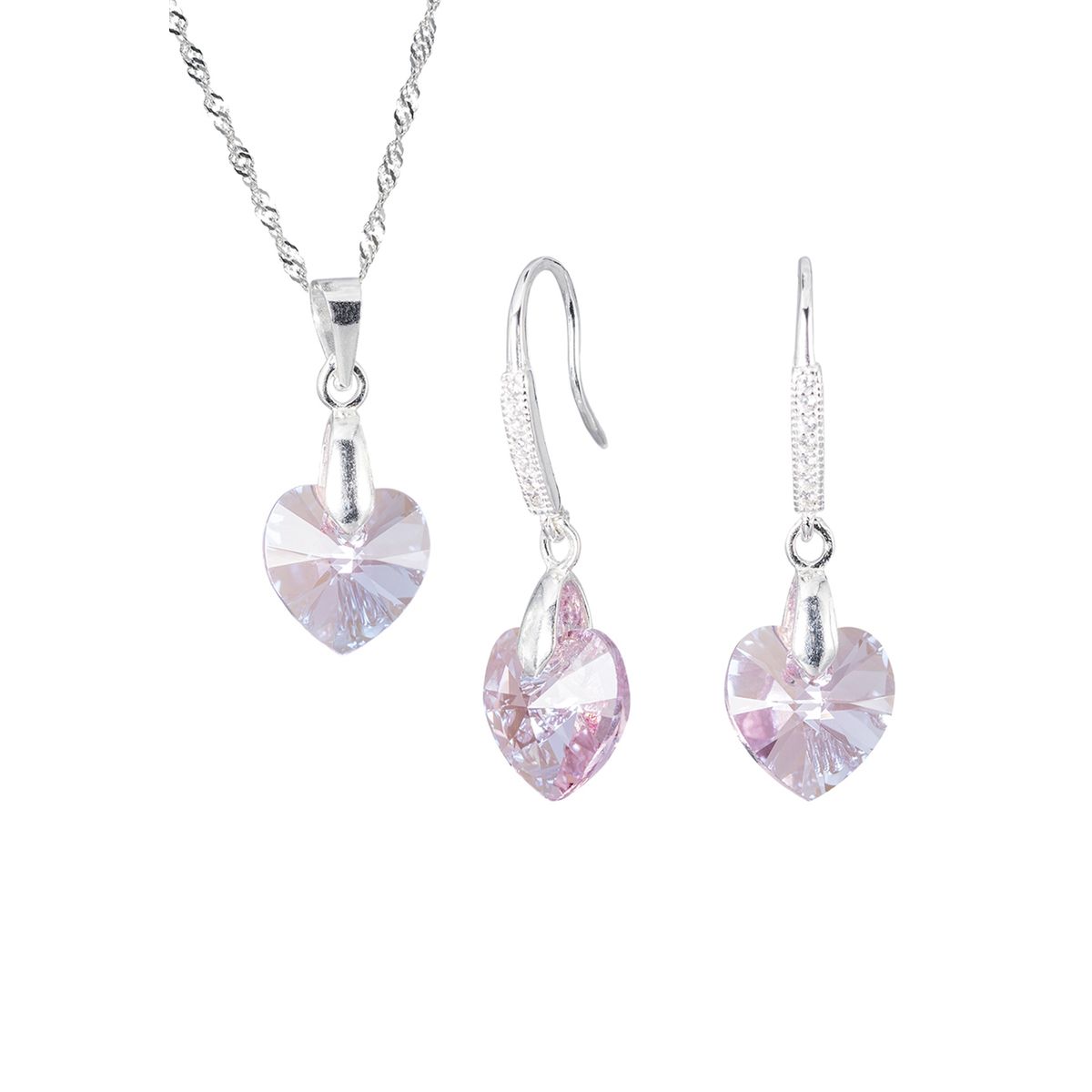 JOYAS MONTERO - Conjunto Romance Plata 925 creado con cristales de Swarovski® Light Rose