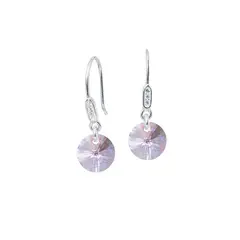 JOYAS MONTERO - Aros Punto De Luz Circon Plata 925 creado con cristales de Swarovski® Rose Shimmer
