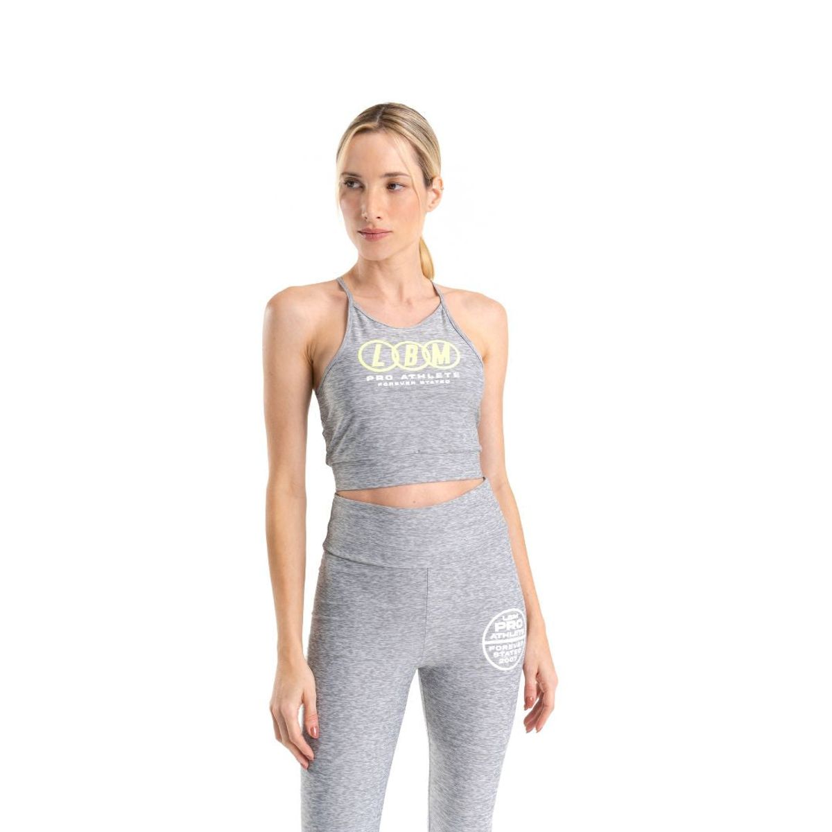 LABELLAMAFIA - Conjunto Top y Legging Essential Gris