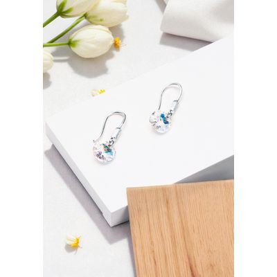 Imagen 2 del producto Aros Punto De Luz Circon Plata 925 creado con cristales de Swarovski® Aurora Boreal