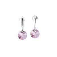 Aros Punto de Luz Plata 925 creado con cristales de Swarovski® Antique Pink