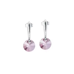 JOYAS MONTERO - Aros Punto de Luz Plata 925 creado con cristales de Swarovski® Antique Pink