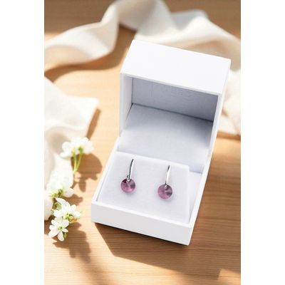 Imagen 2 del producto Aros Punto de Luz Plata 925 creado con cristales de Swarovski® Antique Pink