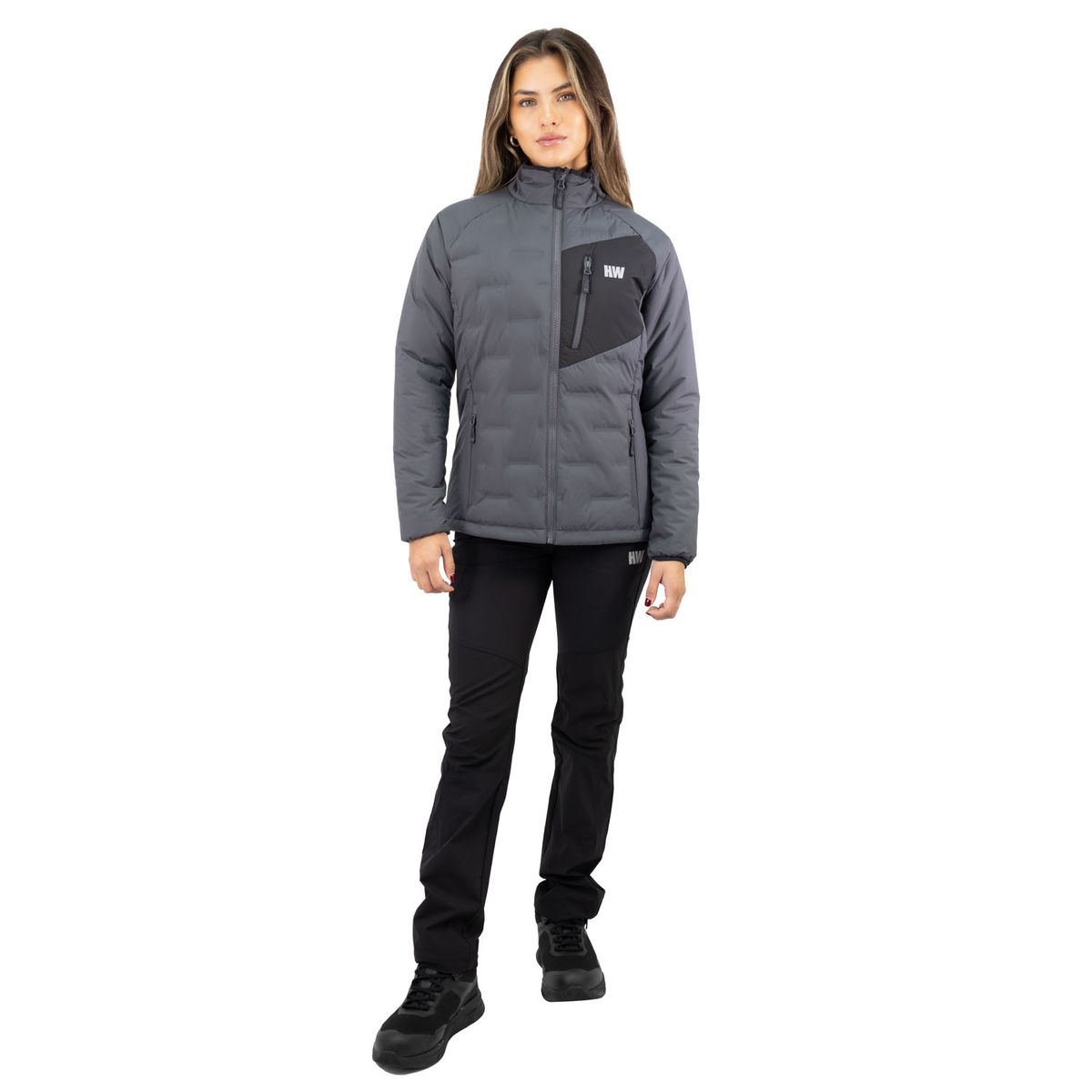 HARDWORK - Parka Insulada HW Explorer sin Gorro Mujer Carbon Grey