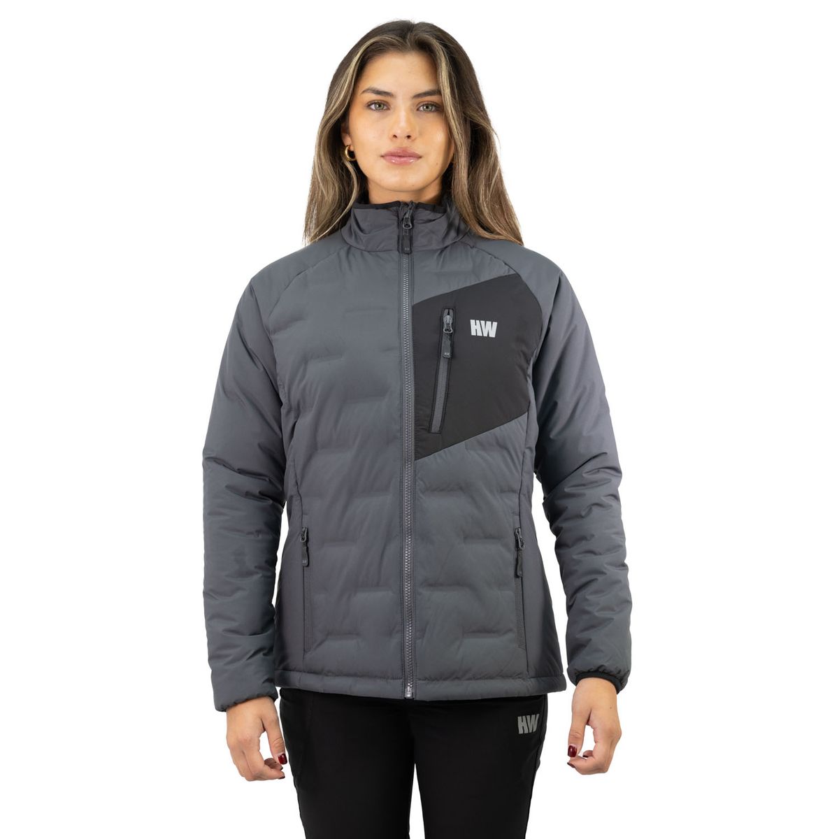 HARDWORK - Parka Insulada HW Explorer S/Gorro Mujer Carbon Grey