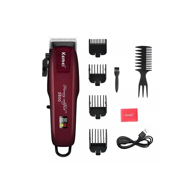 KEMEI - Maquina Cortadora De Pelo Profesional Kemei Km-2600 Barberia