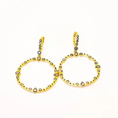 BE YOU - Aros bañados oro 18 kt y circones