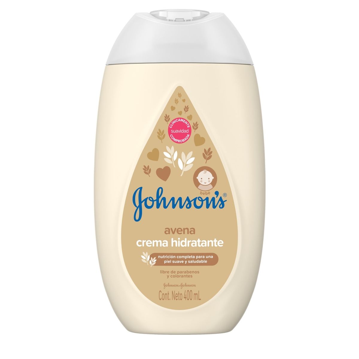 JOHNSON AND JOHNSON - Crema hidratante para bebé JOHNSON'S® Avena x 400 ml.