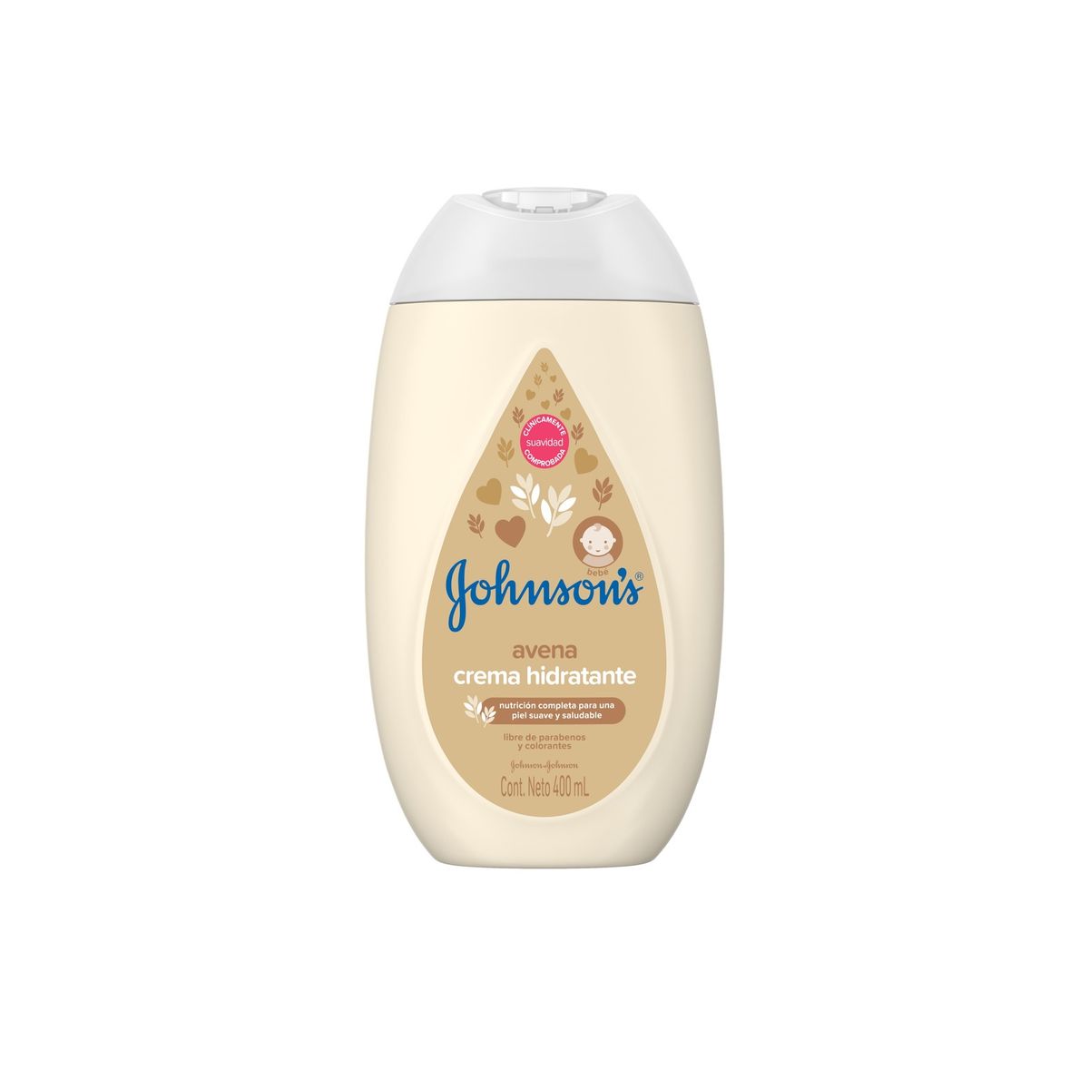 JOHNSON AND JOHNSON - Crema hidratante para bebé JOHNSON'S® Avena x 400 ml.